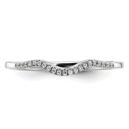 14k White Gold 1/15 carat Diamond Contoured Complete Wedding Band