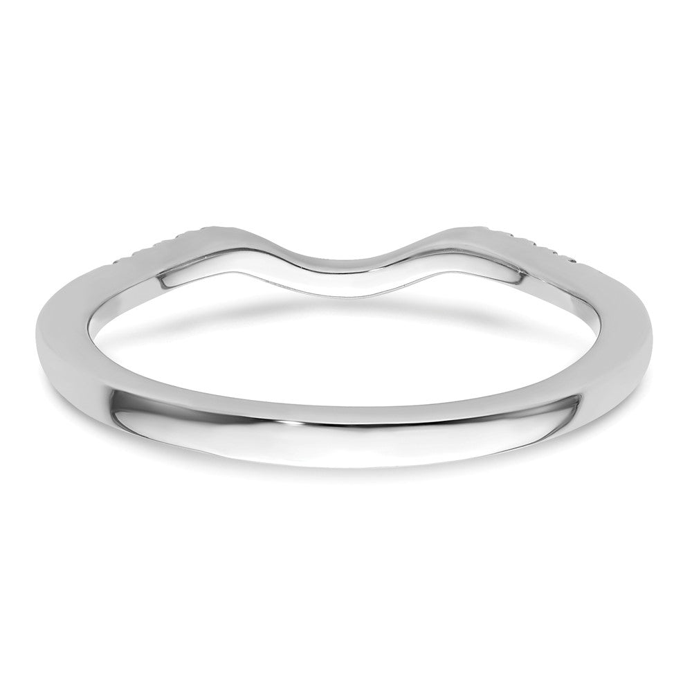 14k White Gold 1/15 carat Diamond Contoured Complete Wedding Band