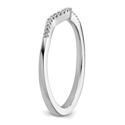 14k White Gold 1/15 carat Diamond Contoured Complete Wedding Band