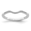 14k White Gold 1/15 carat Diamond Contoured Complete Wedding Band