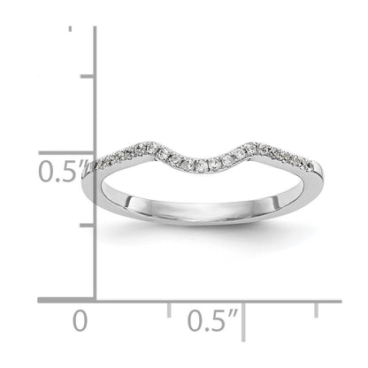14k White Gold 1/10 carat Diamond Contoured Complete Wedding Band