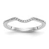 14k White Gold 1/10 carat Diamond Contoured Complete Wedding Band