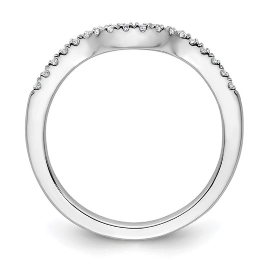 14k White Gold 1/5 carat Diamond Contoured Complete Wedding Band