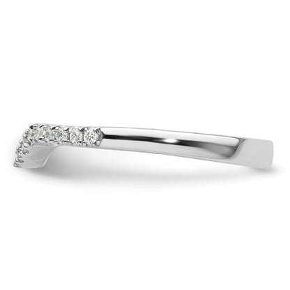 14k White Gold 1/5 carat Diamond Contoured Complete Wedding Band