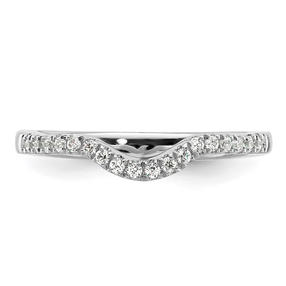 14k White Gold 1/5 carat Diamond Contoured Complete Wedding Band
