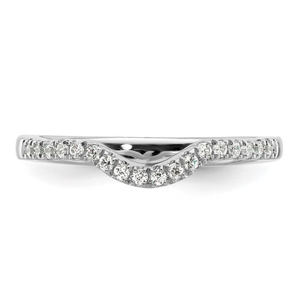 14k White Gold 1/5 carat Diamond Contoured Complete Wedding Band