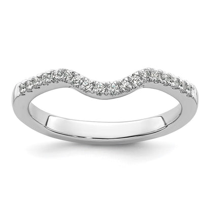 14k White Gold 1/5 carat Diamond Contoured Complete Wedding Band