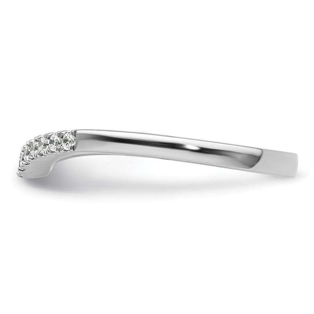 14k White Gold 1/6 carat Diamond Contoured Complete Wedding Band