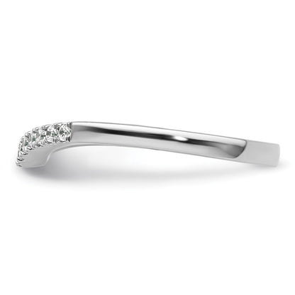 14k White Gold 1/6 carat Diamond Contoured Complete Wedding Band