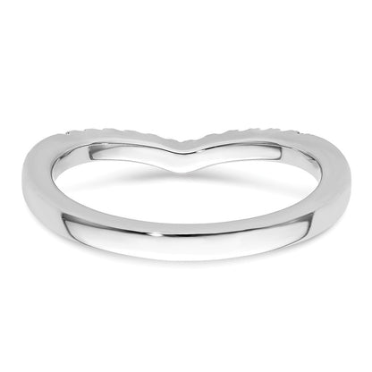 14k White Gold 1/6 carat Diamond Contoured Complete Wedding Band
