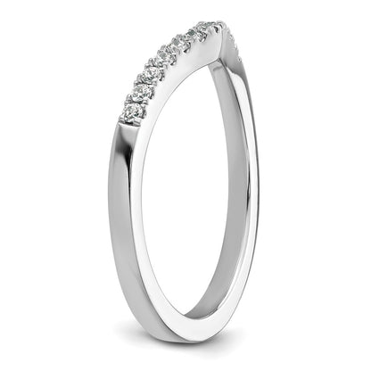 14k White Gold 1/6 carat Diamond Contoured Complete Wedding Band