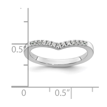 14k White Gold 1/6 carat Diamond Contoured Complete Wedding Band