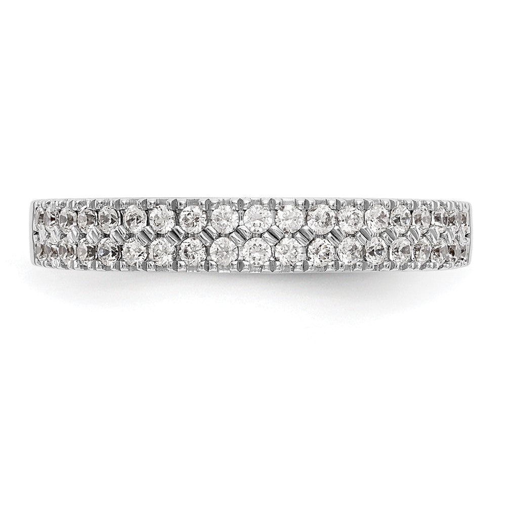 14k White Gold 3/8 carat Lab Grown Diamond VS/SI+ G+ Complete Double Row Band