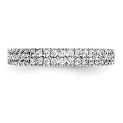 14k White Gold 3/8 carat Lab Grown Diamond VS/SI+ G+ Complete Double Row Band