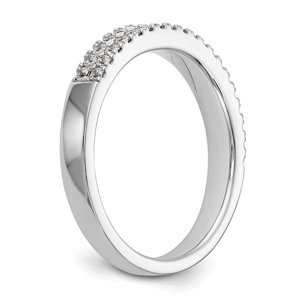 14k White Gold 3/8 carat Lab Grown Diamond VS/SI+ G+ Complete Double Row Band