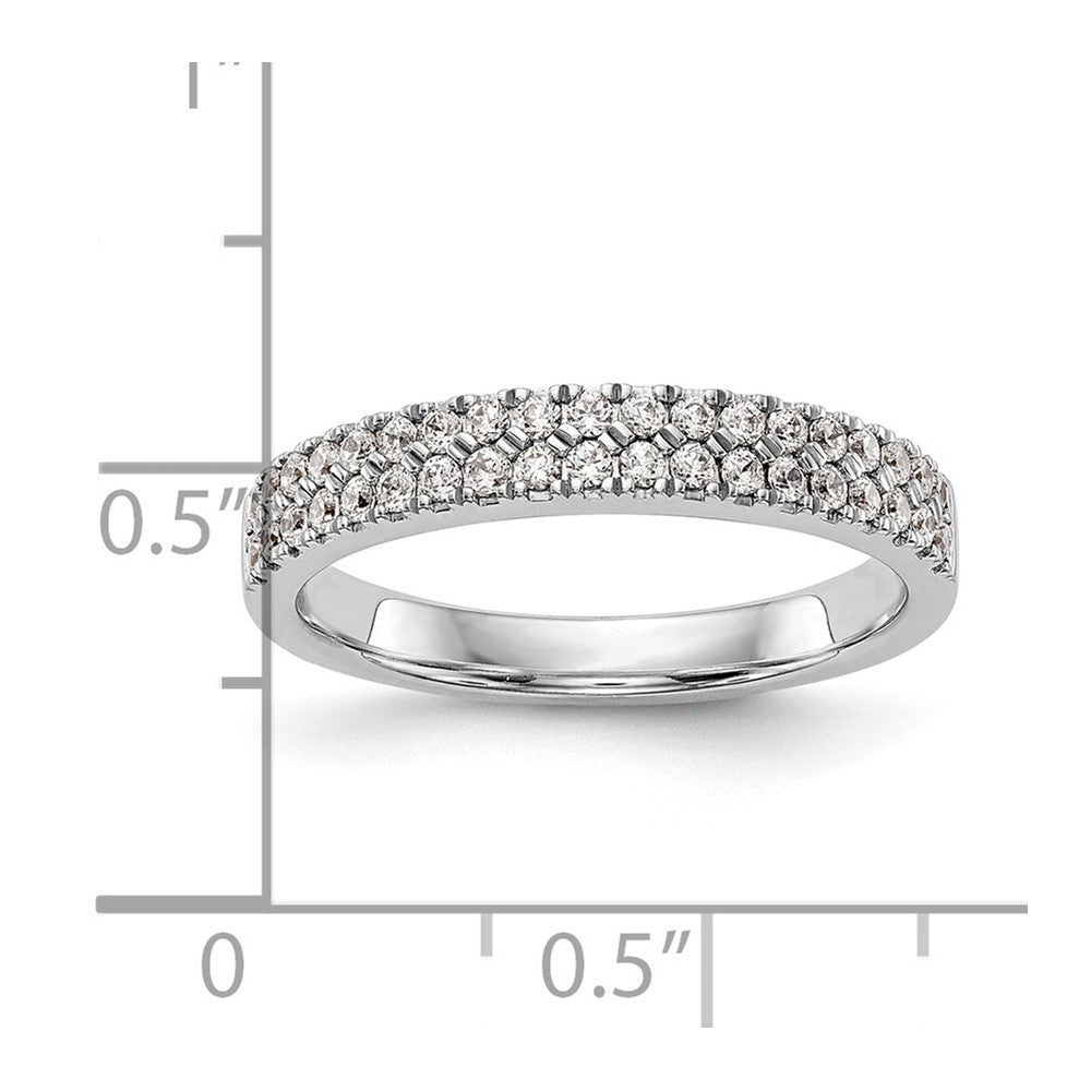 14k White Gold 3/8 carat Lab Grown Diamond VS/SI+ G+ Complete Double Row Band
