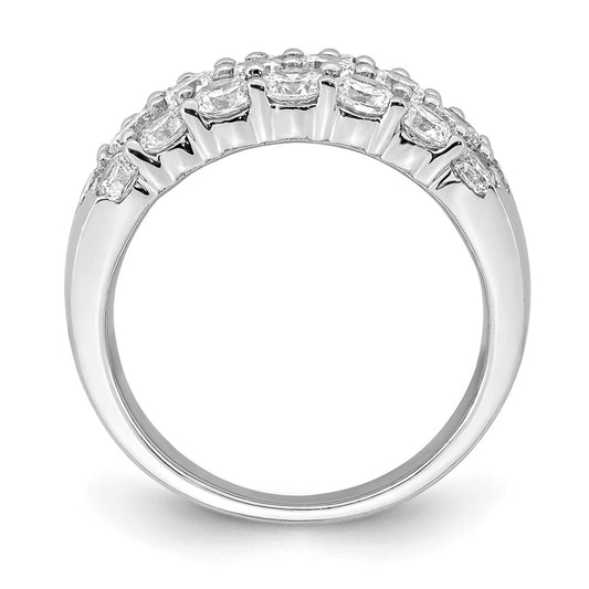 14k White Gold 2 1/2 carat Lab Grown Diamond VS/SI+ G+ Complete Fashion Band