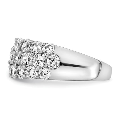 14k White Gold 2 1/2 carat Lab Grown Diamond VS/SI+ G+ Complete Fashion Band