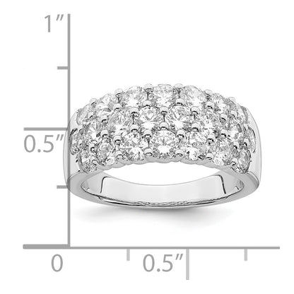 14k White Gold 2 1/2 carat Lab Grown Diamond VS/SI+ G+ Complete Fashion Band