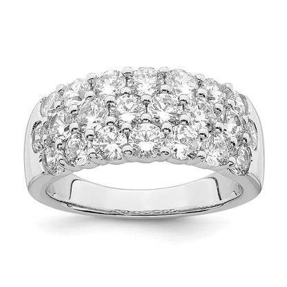 14k White Gold 2 1/2 carat Lab Grown Diamond VS/SI+ G+ Complete Fashion Band