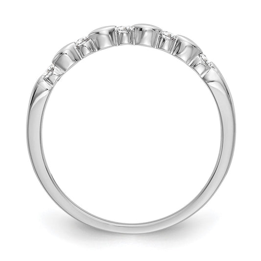 14K White Gold 1/15 carat Diamond Complete Wedding Band