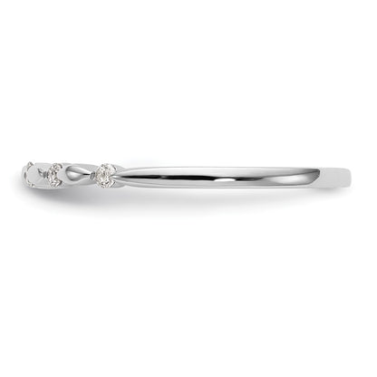 14K White Gold 1/15 carat Diamond Complete Wedding Band