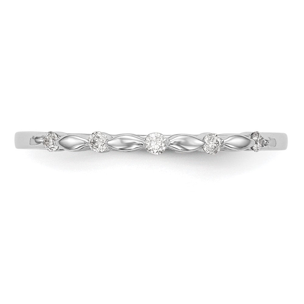 14K White Gold 1/15 carat Diamond Complete Wedding Band