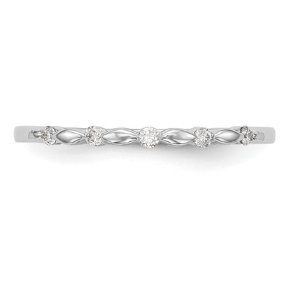 14K White Gold 1/15 carat Diamond Complete Wedding Band