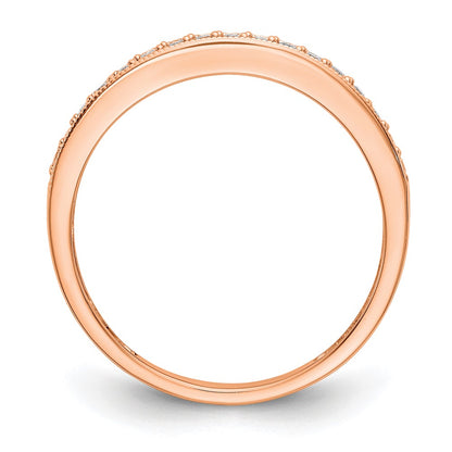 14k Rose Gold 1/6 carat Lab Grown Diamond VS/SI+ G+ Complete Size 5 Wedding Band