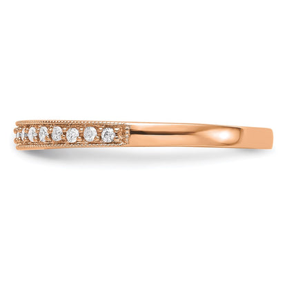 14k Rose Gold 1/6 carat Lab Grown Diamond VS/SI+ G+ Complete Size 7 Wedding Band