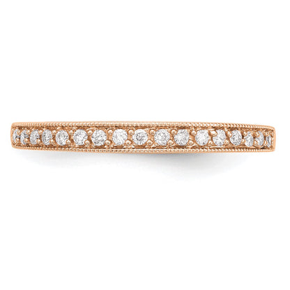14k Rose Gold 1/6 carat Lab Grown Diamond VS/SI+ G+ Complete Size 5 Wedding Band