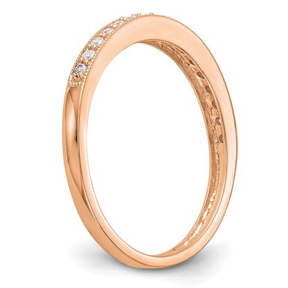 14k Rose Gold 1/6 carat Lab Grown Diamond VS/SI+ G+ Complete Size 7 Wedding Band