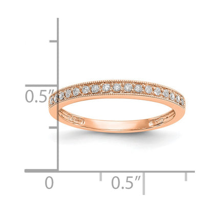 14k Rose Gold 1/6 carat Lab Grown Diamond VS/SI+ G+ Complete Size 5 Wedding Band