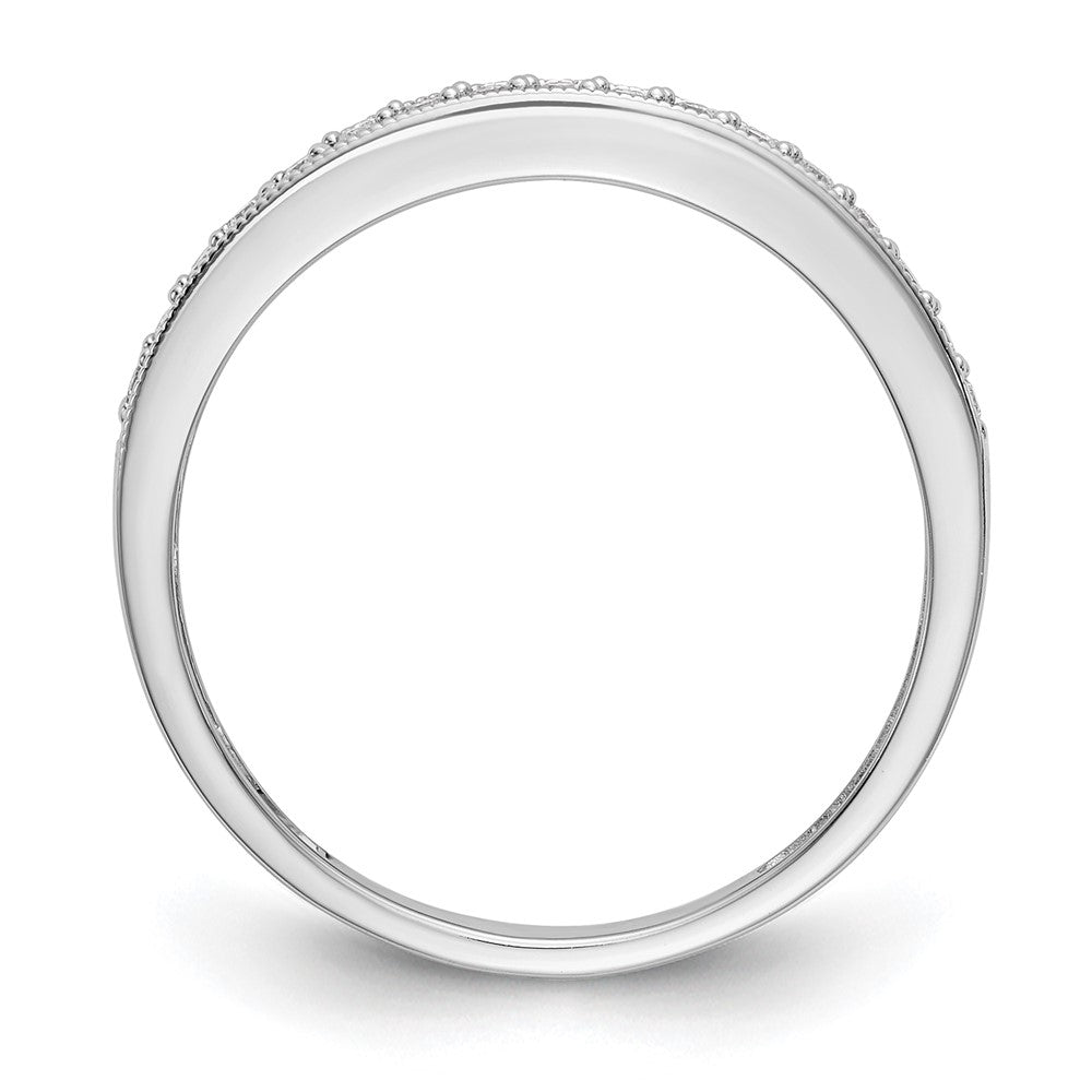 14k White Gold 1/6 carat Lab Grown Diamond VS/SI+ G+ Complete Size 7 Wedding Band