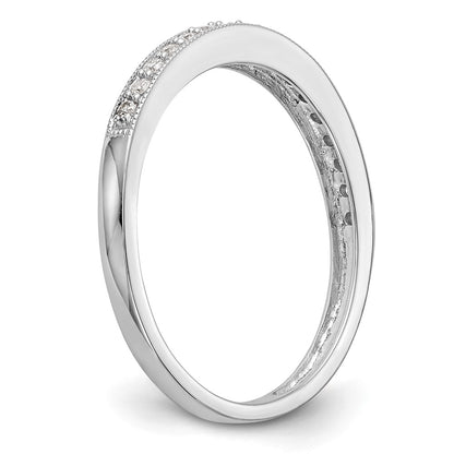 14k White Gold 1/6 carat Lab Grown Diamond VS/SI+ G+ Complete Size 6 Wedding Band