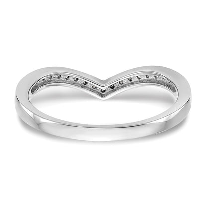 14K White Gold 1/8 carat Diamond Contoured Complete Wedding Band