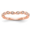 14K Rose Gold 1/15 carat Diamond Contoured Complete Wedding Band