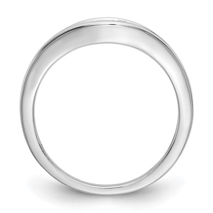 14k White Gold Channel-set 1/5 carat Diamond Contoured Complete Wedding Band