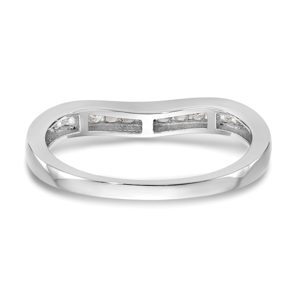 14k White Gold Channel-set 1/5 carat Diamond Contoured Complete Wedding Band