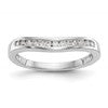 14k White Gold Channel-set 1/5 carat Diamond Contoured Complete Wedding Band