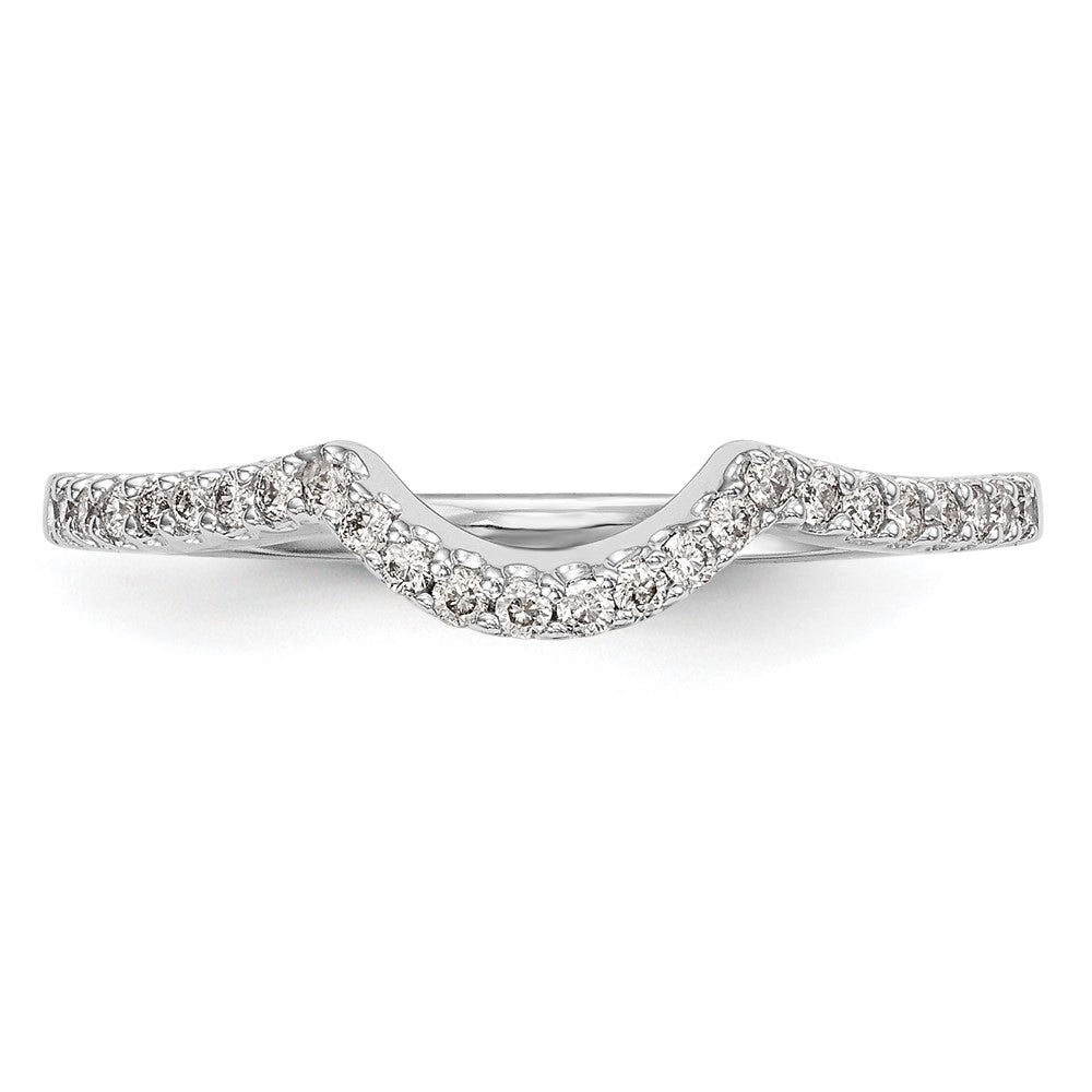 14k White Gold 1/6 carat Lab Grown Diamond VS/SI+ G+ Complete Concaved Band