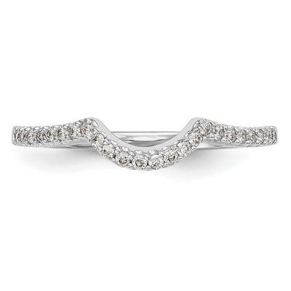 14k White Gold 1/6 carat Lab Grown Diamond VS/SI+ G+ Complete Concaved Band
