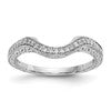 14K White Gold 1/8 carat Diamond Contoured Complete Wedding Band