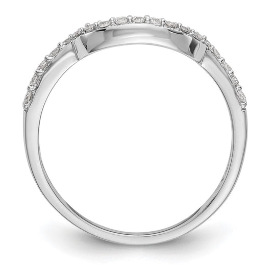 14K White Gold 1/4 carat Diamond Contoured Complete Wedding Band