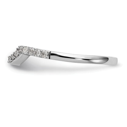 14K White Gold 1/4 carat Diamond Contoured Complete Wedding Band