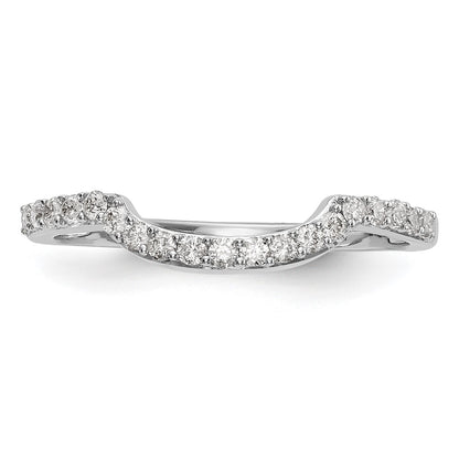 14K White Gold 1/4 carat Diamond Contoured Complete Wedding Band