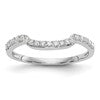 14K White Gold 1/4 carat Diamond Contoured Complete Wedding Band