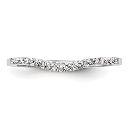 14K White Gold 1/15 carat Diamond Contoured Complete Wedding Band