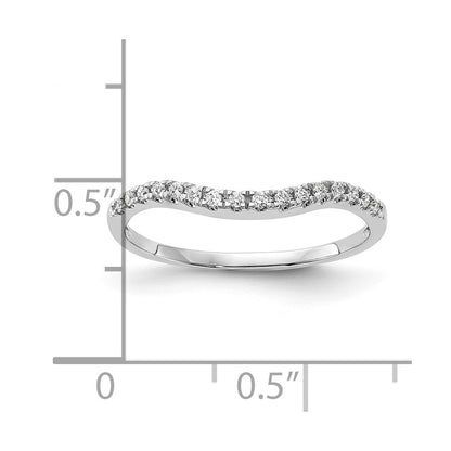 14K White Gold 1/10 carat Diamond Contoured Complete Wedding Band
