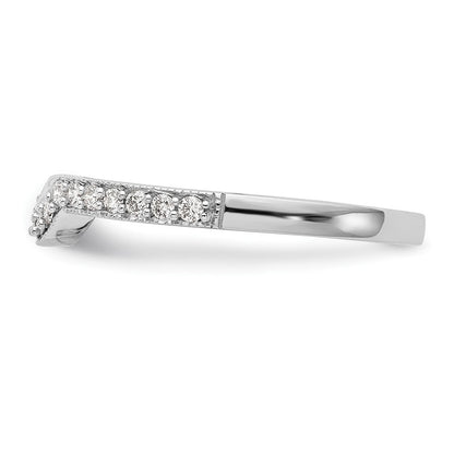 14K White Gold 1/5 carat Diamond Contoured Complete Wedding Band